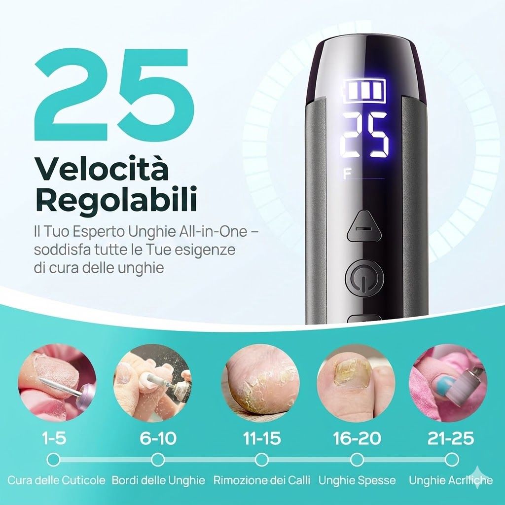 COSLUS fresa elettrica per unghie senza fili e portatile
