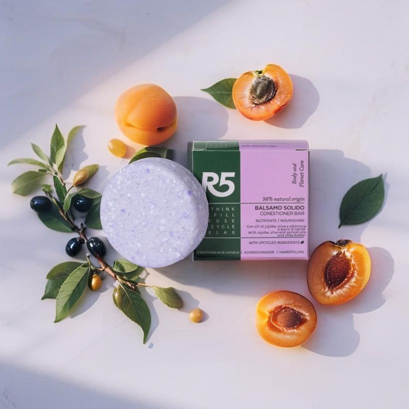 R5 Balsamo Solido Capelli, 98% Naturale, Fragranza Fiorita, Vegano, Made in Italy