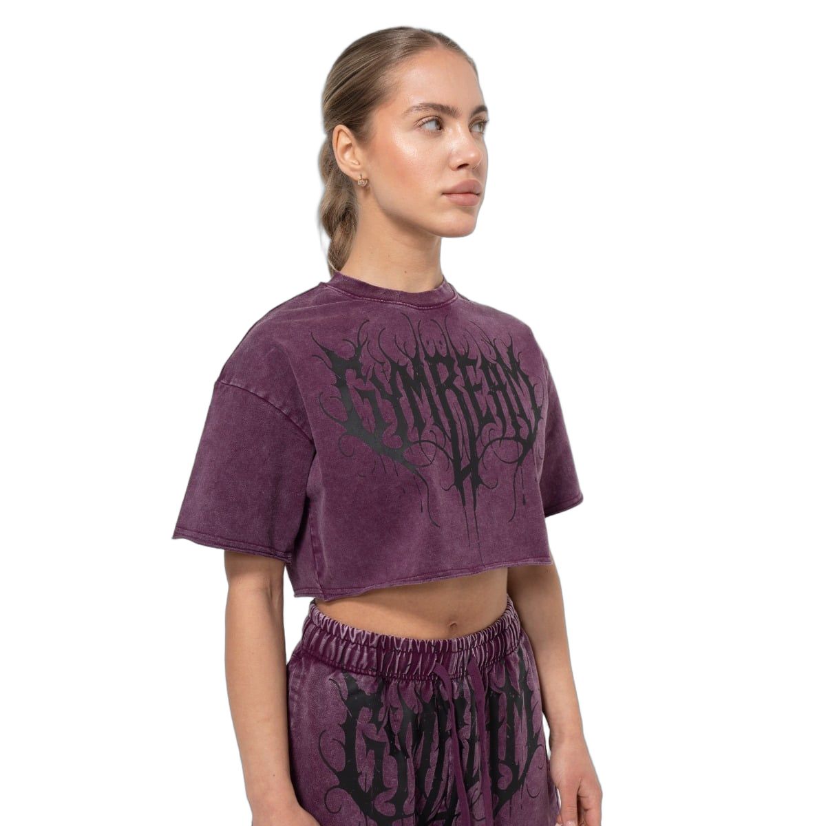GymBeam Crop top donna oversize Abyss Raisin