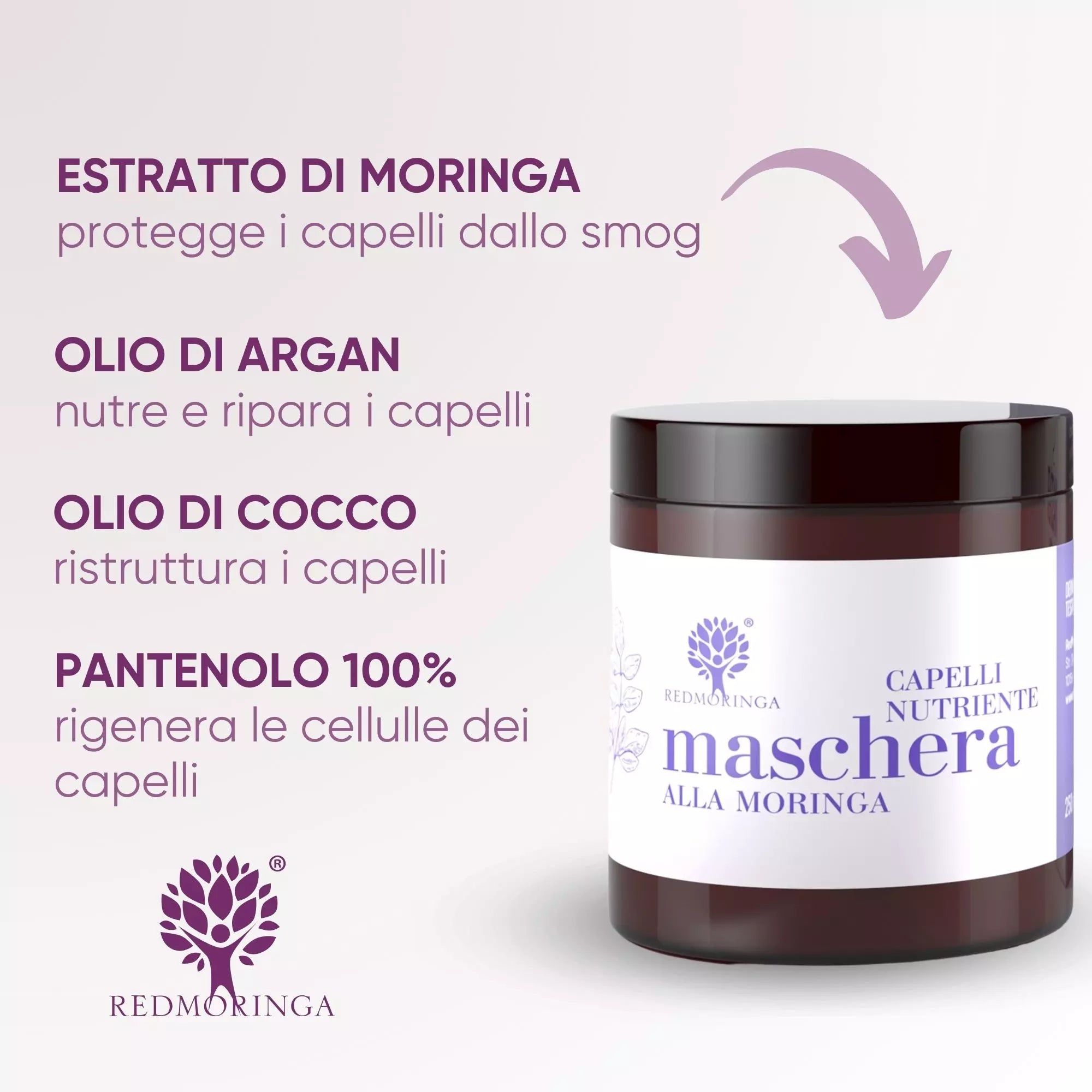 RedMoringa Maschera Capelli Secchi Moringa & Olio di Cocco – Ripara & Nutre in Profondità
