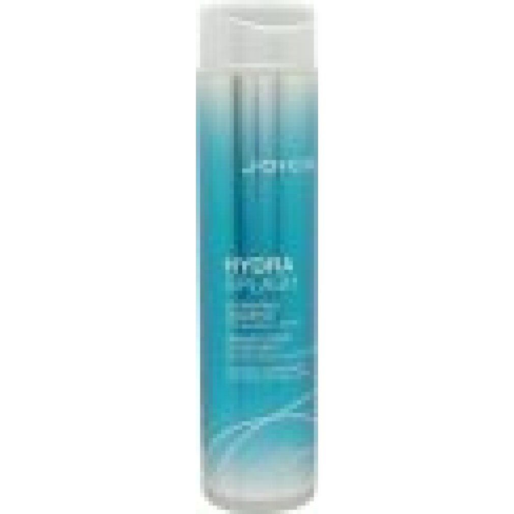 Flacone di shampoo Joico Hydra Splash. Sfumatura blu e bianca. Testo: Hydra Splash, Hydrating Shampoo, per capelli da fini a secchi.