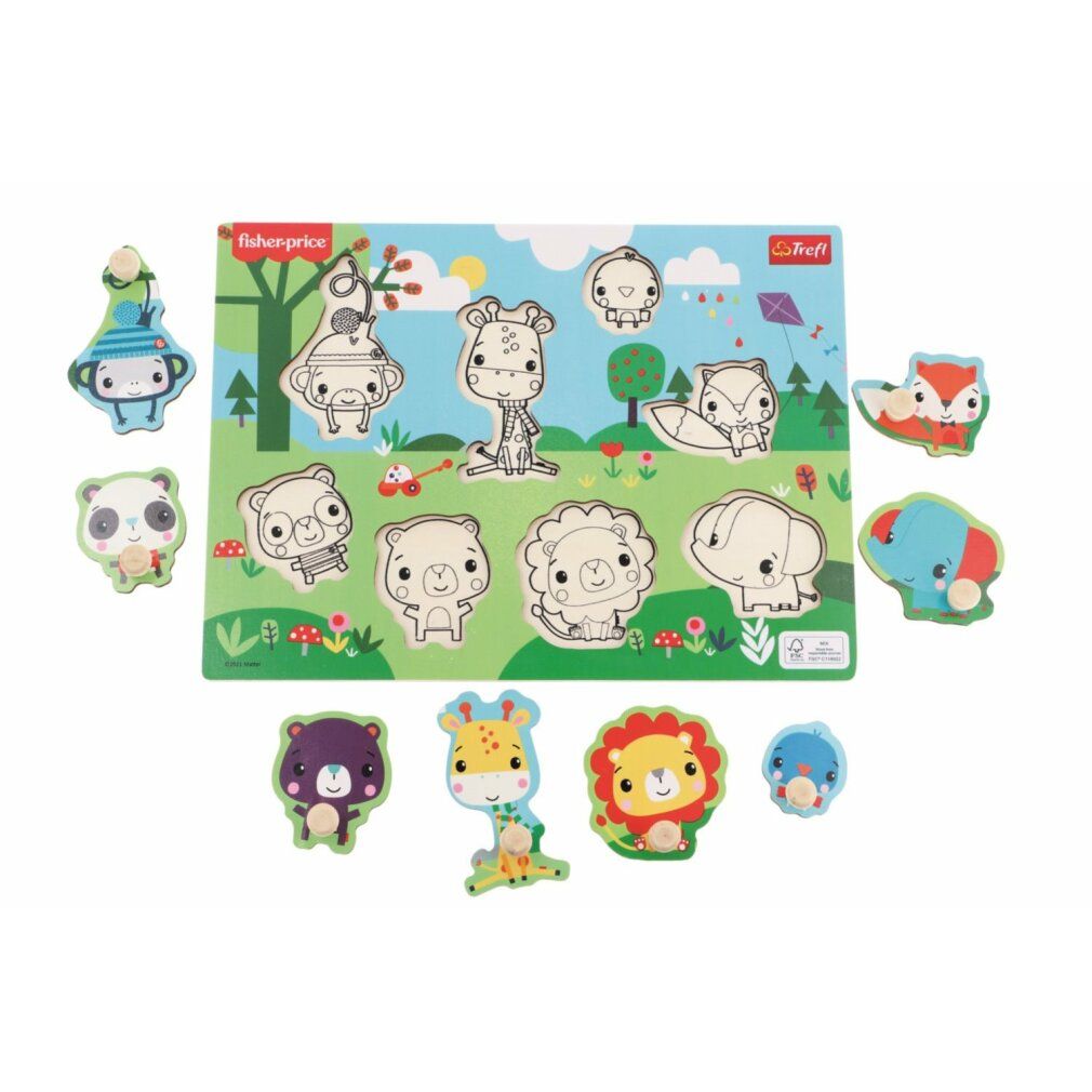 trefl Fisher Price animali selvatici puzzle in legno