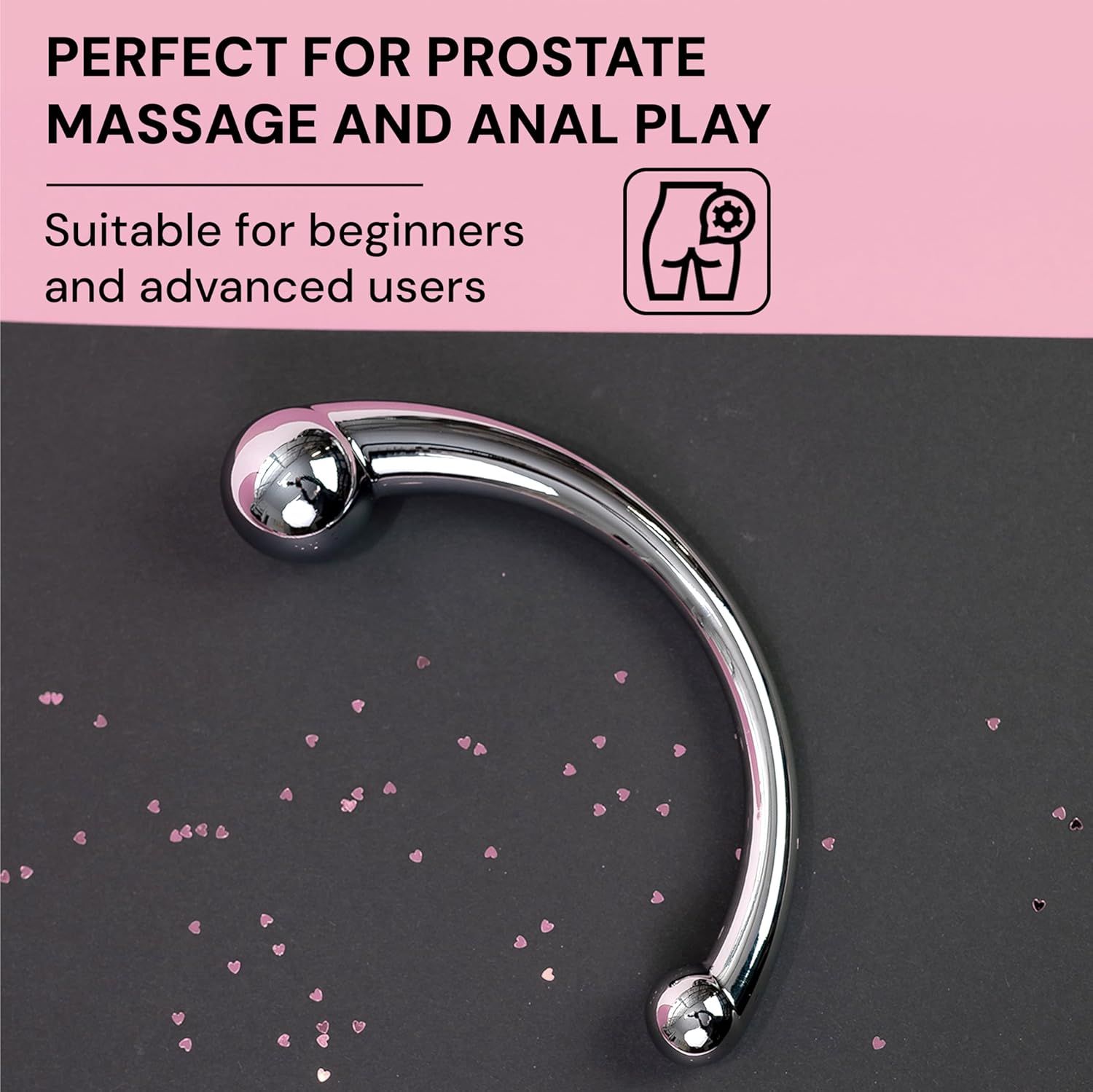 FOPS doppio dildo in metallo da 16 cm, plug anale, dildo per stimolazione prostatica
