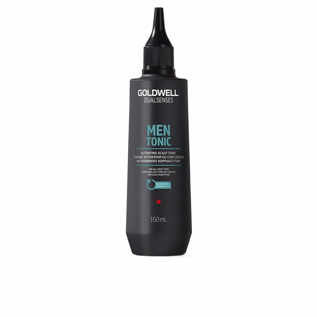 Flacone nero con applicatore nero. Scritta: Dualsenses Men Tonic. 150ml.
