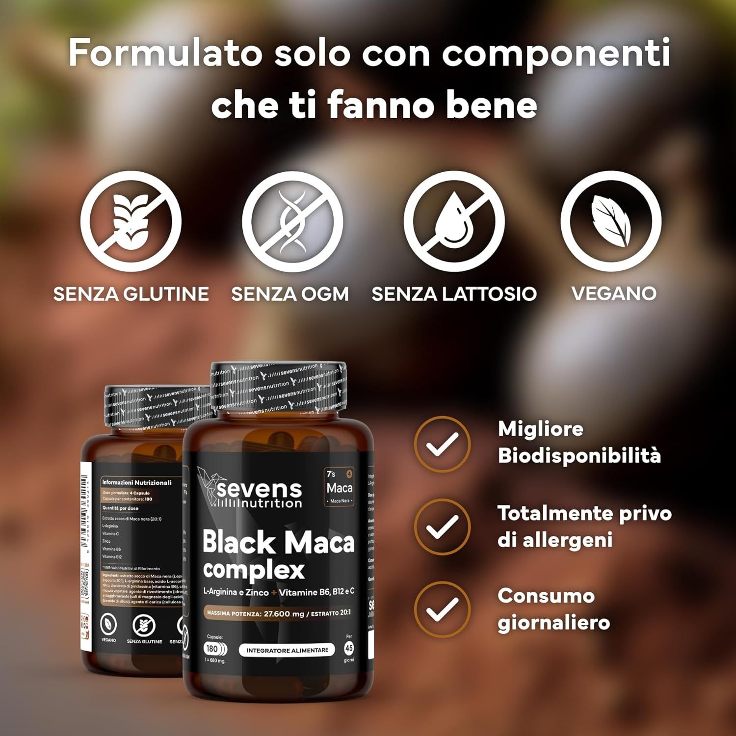 SEVENS NUTRITION Capsule di Maca