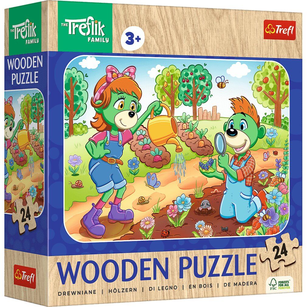 Puzzle in legno dei Treflings: Incontra la famiglia Treflik 24 pezzi