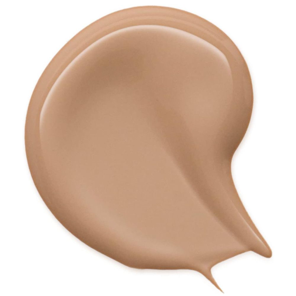 Tonalità di correttore liquido chiaro e cremosa. Su sfondo chiaro. Tonalità a forma di goccia.