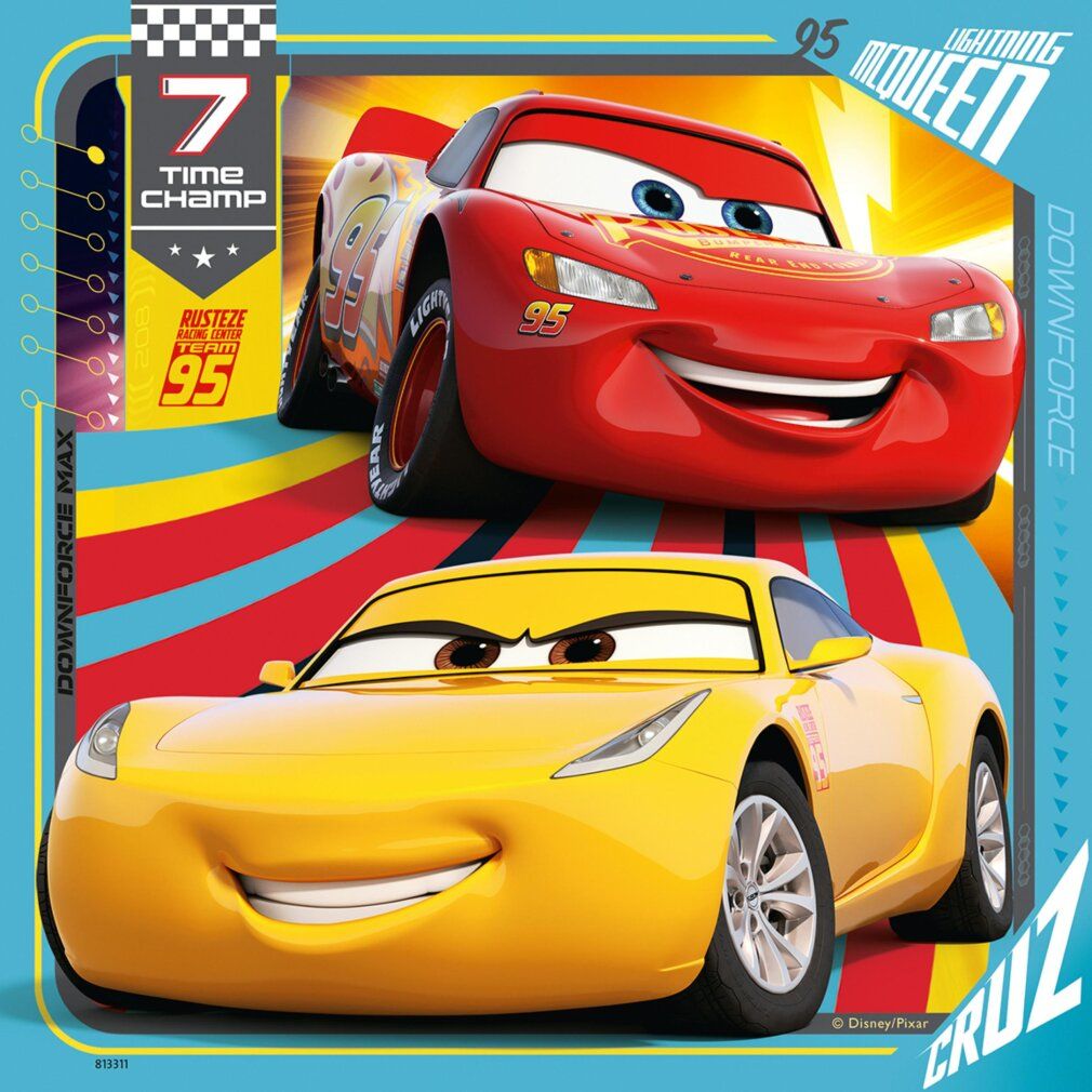 Puzzle Disney Cars 3, 3x49 pezzi.