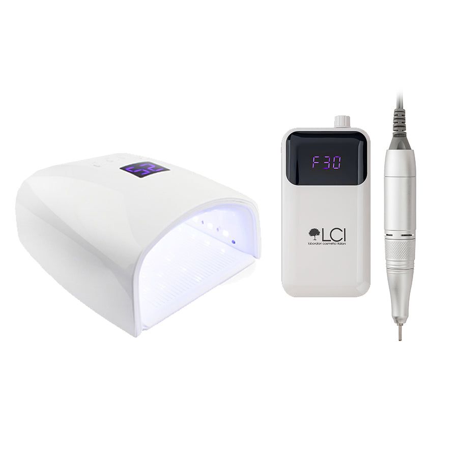 LCI Cosmetics - Kit Pro LCI - Lampada Portatile a Batteria LED + Fresa Senza fili Pro