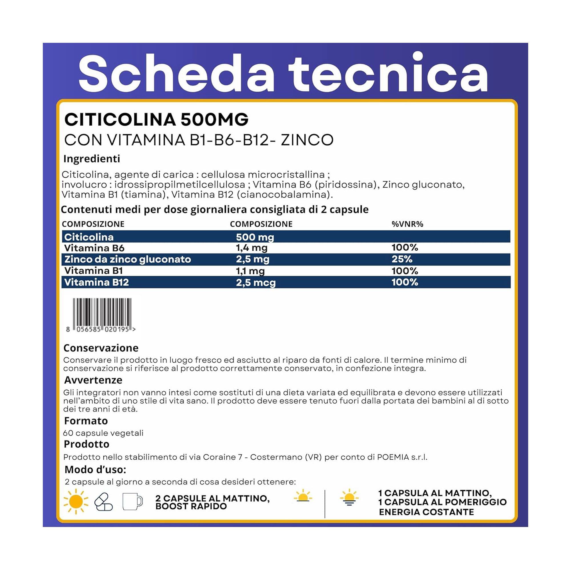 Poemia - Citicolina Pura 500mg