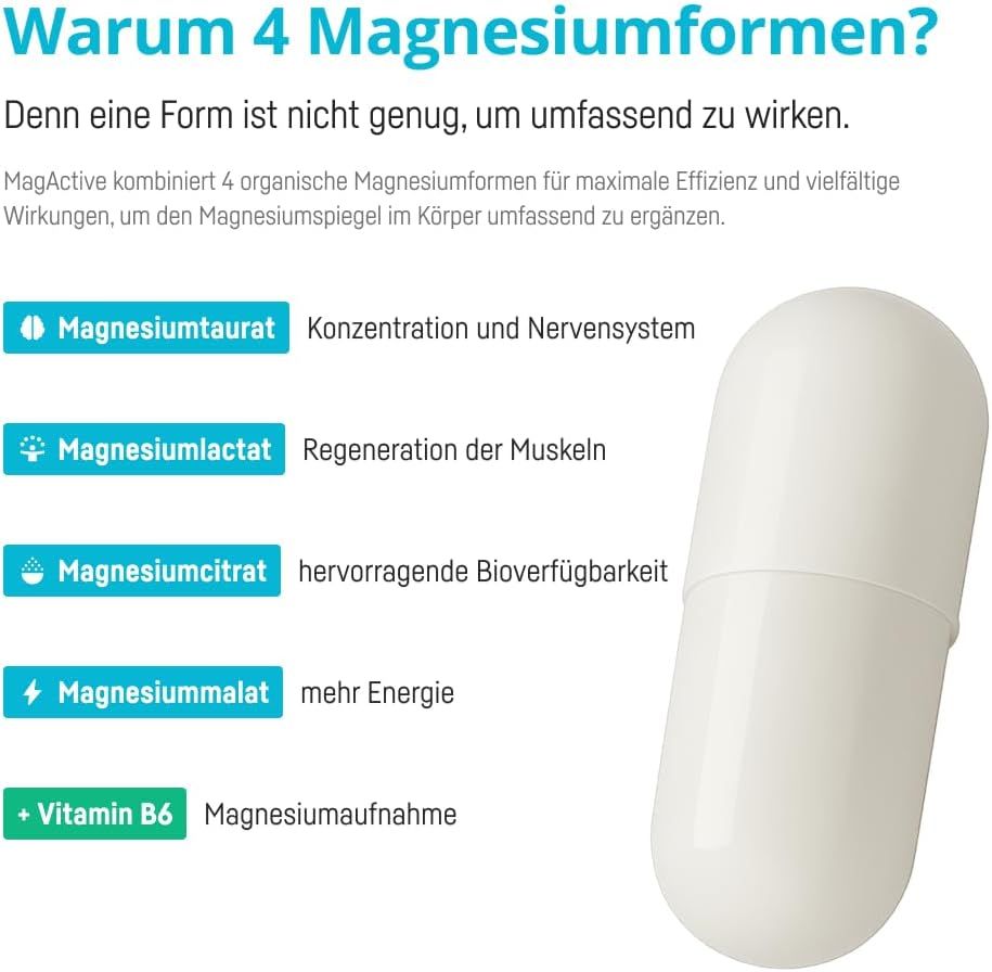 Bio Medical Pharma Capsule Complesso di Magnesio MagActive con Vitamina B6