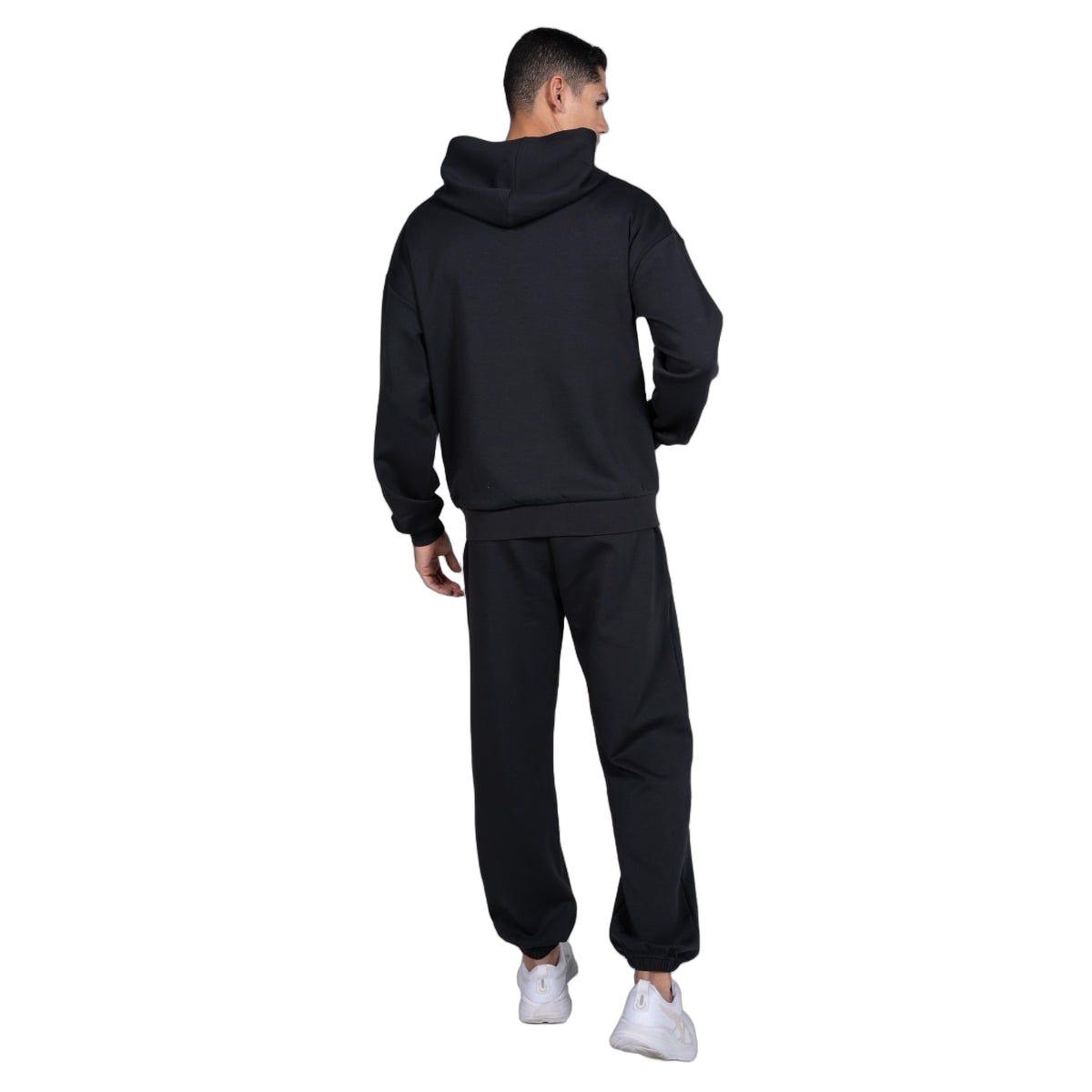GymBeam Felpa uomo oversize con cappuccio e zip Relay Black