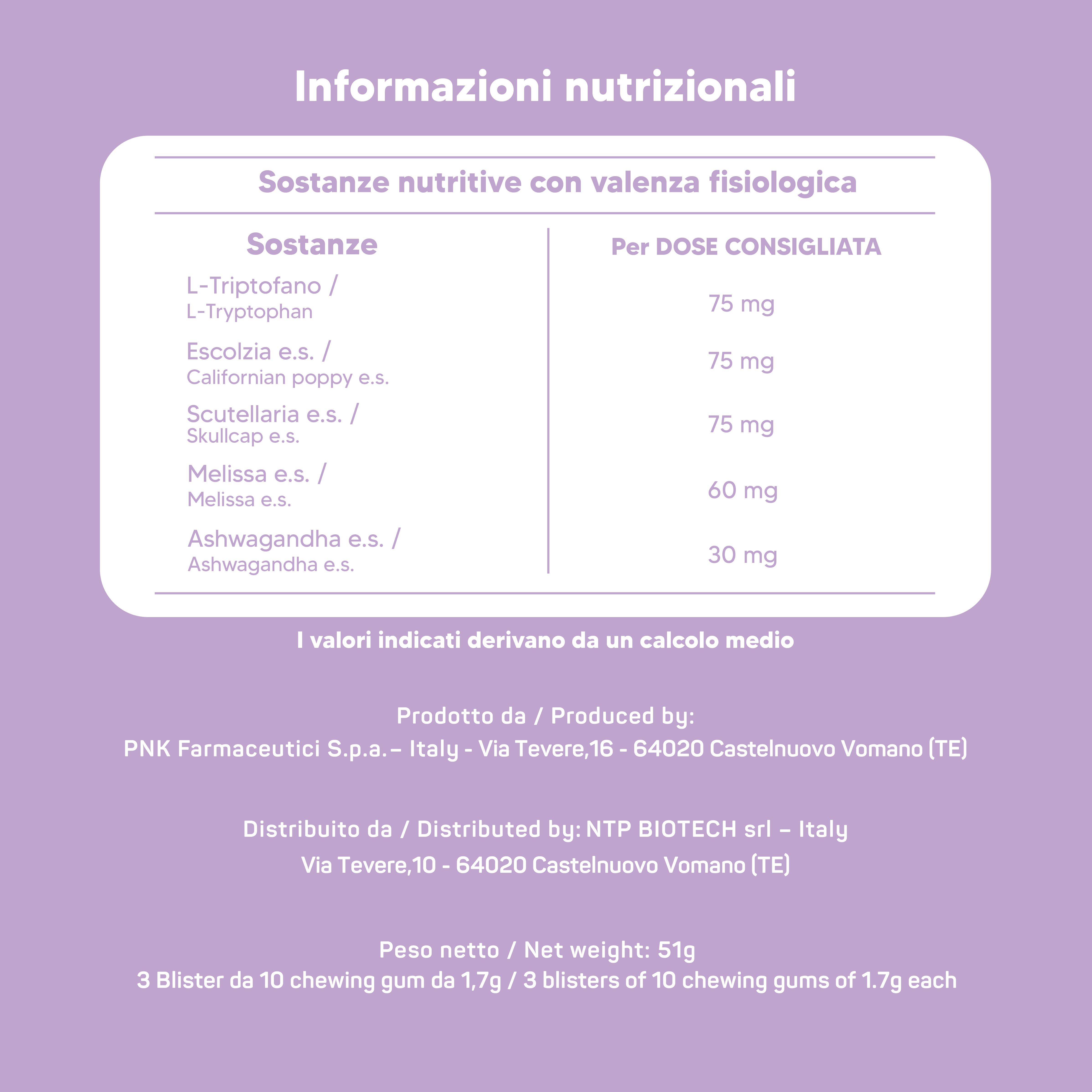 NTP Biotech - No Stress Gum - integratore alimentare in chewing gum per Stress e benessere mentale