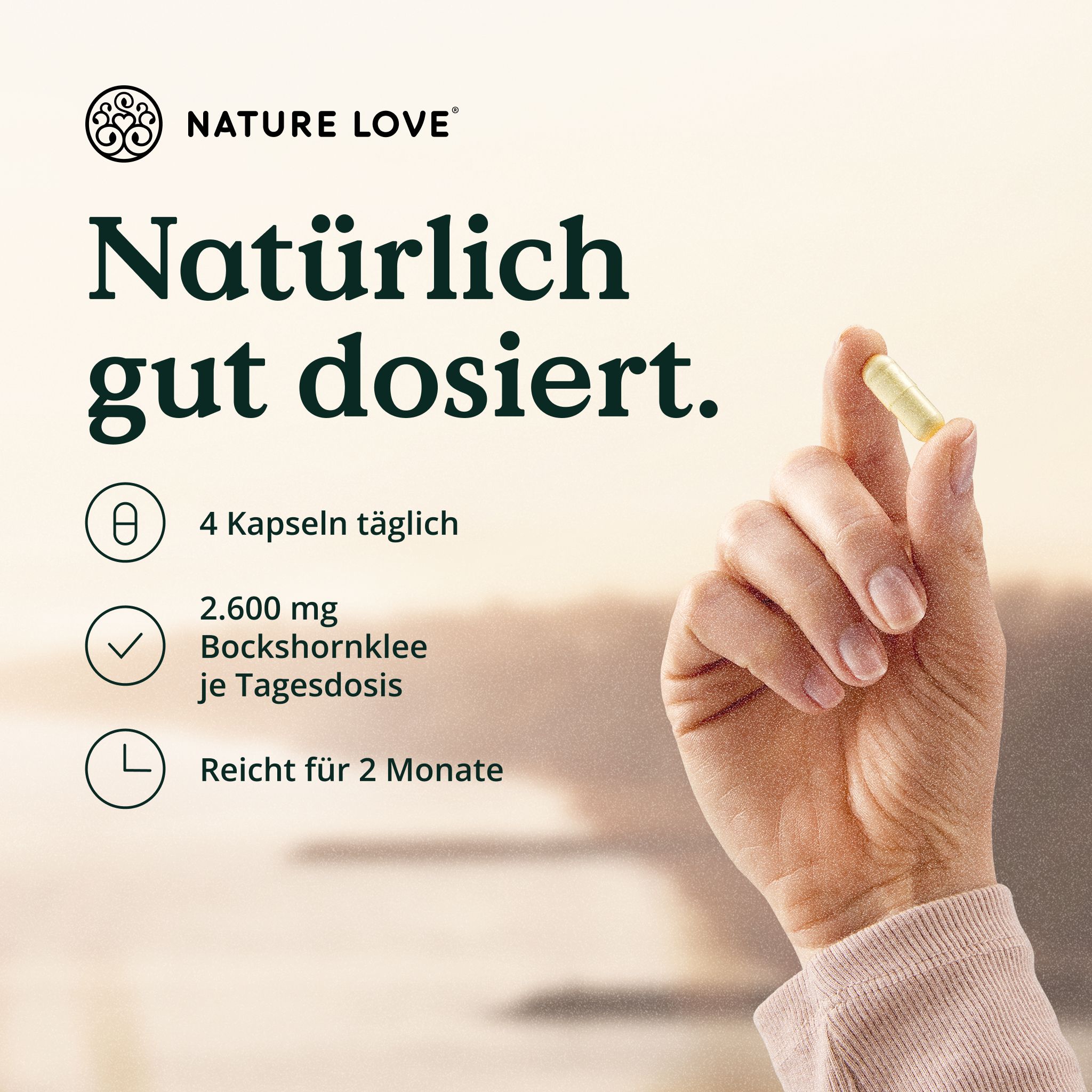 Capsule di Fieno Greco Bio di Nature Love. Vegane, certificate bio, senza additivi inutili.