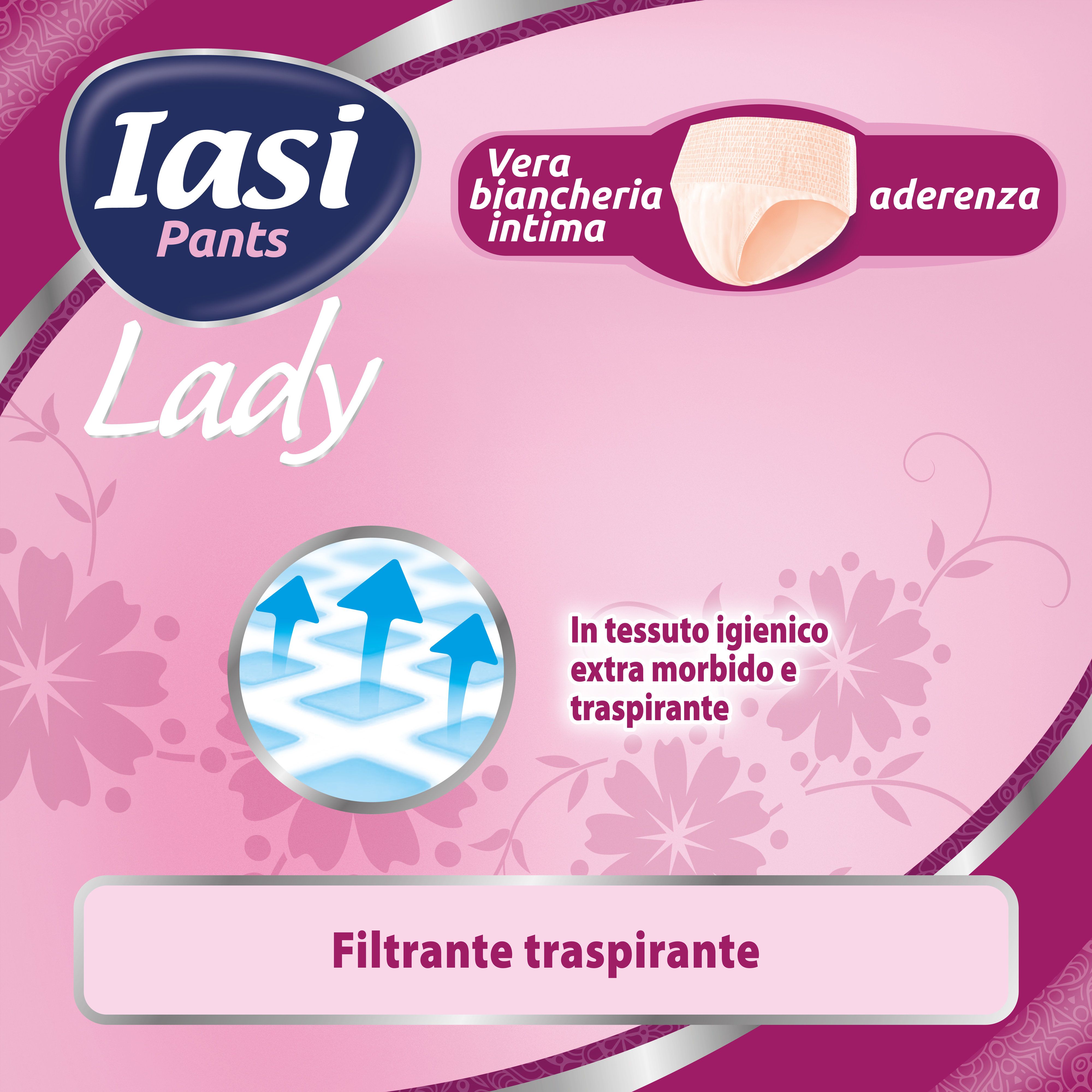 IASI Pants LADY, 48 Mutande Assorbenti Donna monouso, Assorbenza PLUS, Taglia S, 48 Unità