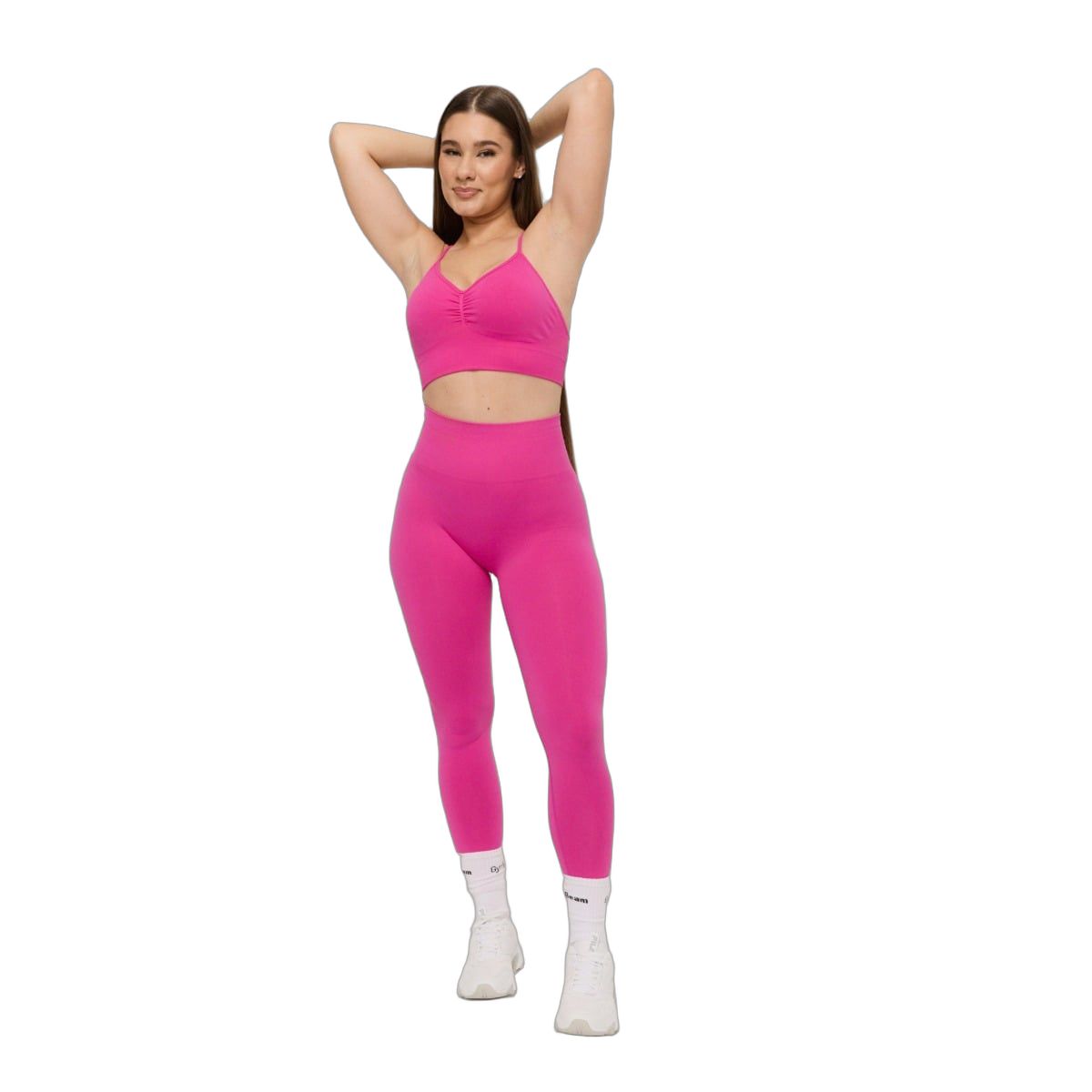 GymBeam Leggings donna Sculpt Seamless a vita alta in nylon e elastan rosa