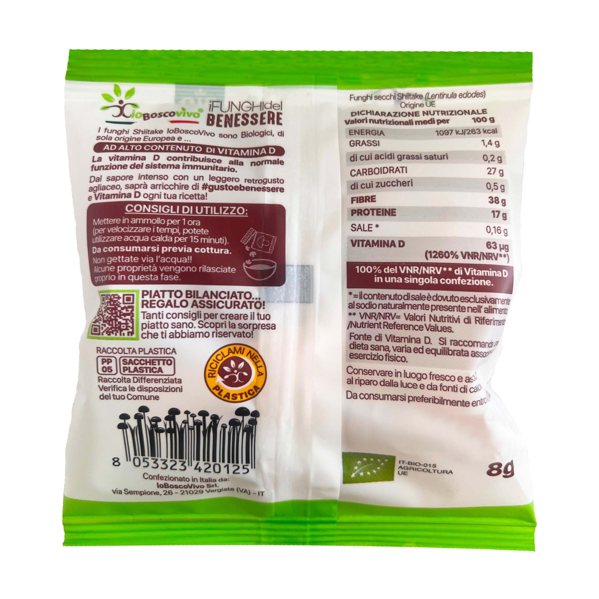 IoBoscoVivo Funghi Shiitake secchi a Fette BIO