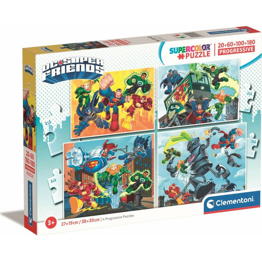 clementoni Puzzle dc Super Friends 4in1 (20+60+100+180 pezzi)