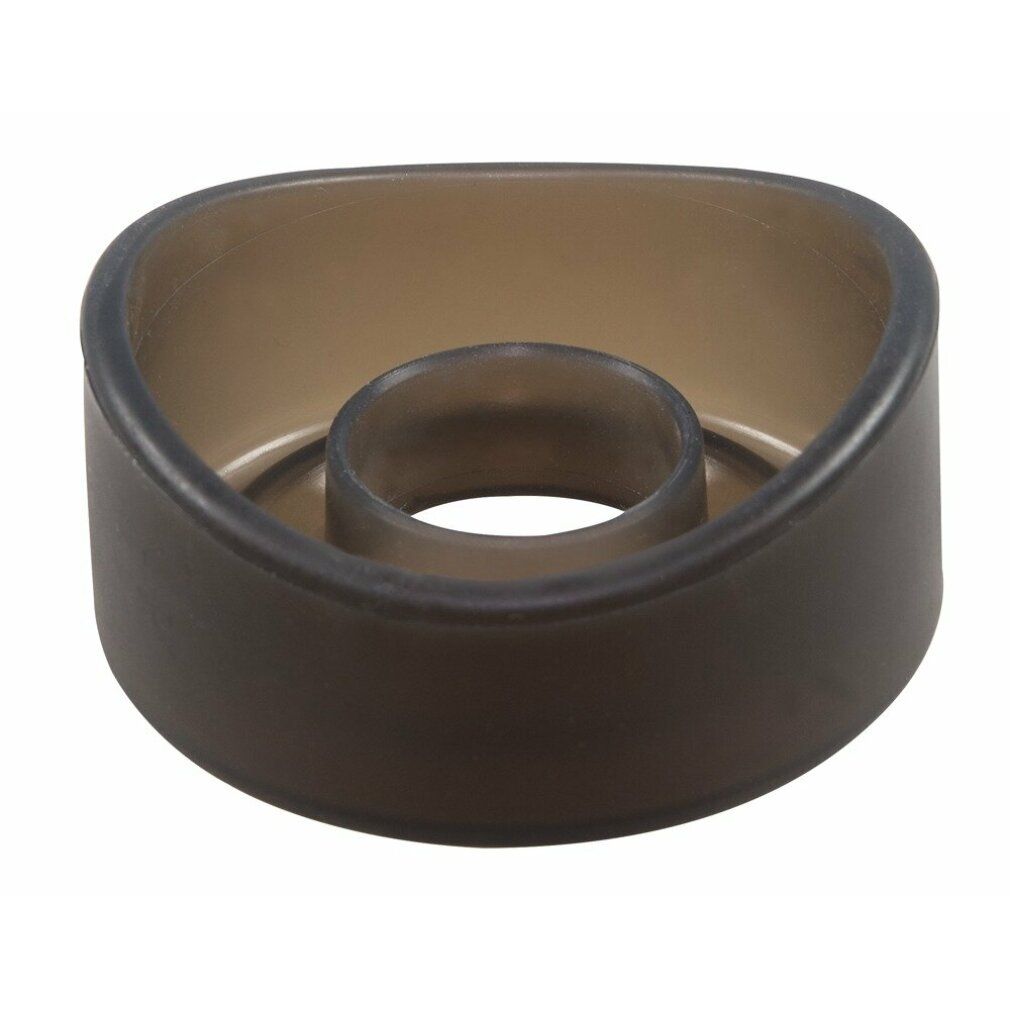 Manicotto ad anello grigio scuro con base arrotondata e apertura centrale.
