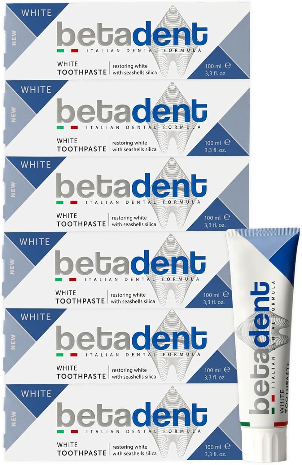 BETADENT - Dentifricio White - Sbiancante Delicato non abrasivo anti placca e tartaro