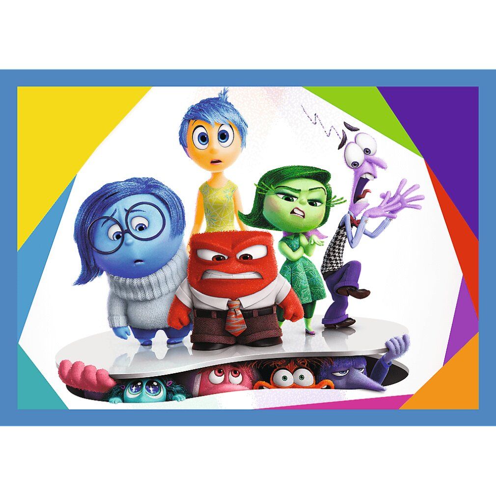 Puzzle con personaggi di Inside Out. Personaggi: Gioia, Tristezza, Rabbia, Disgusto e Paura. Altri personaggi sono visibili sotto.