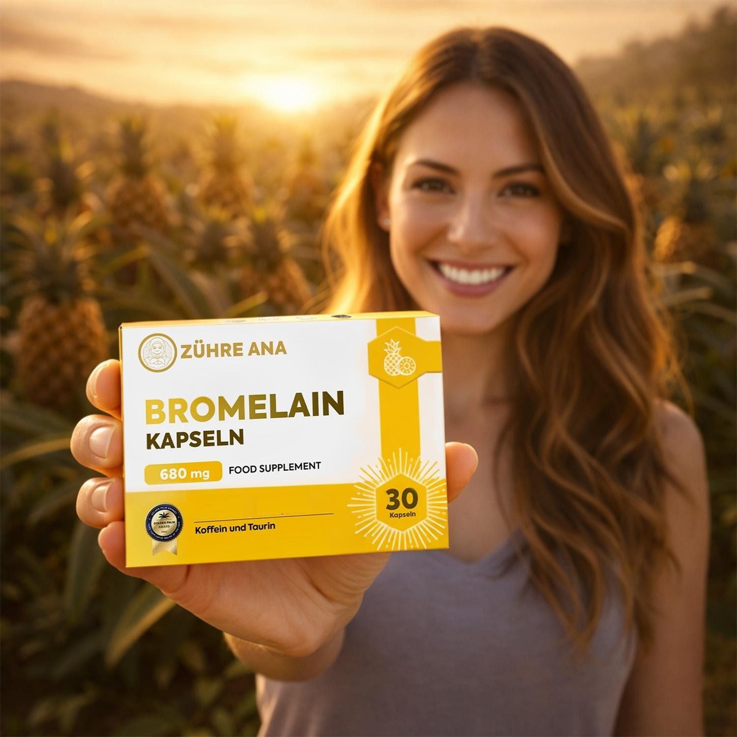Confezione di capsule di bromelina, 680 mg, 30 capsule, Zühre Ana.