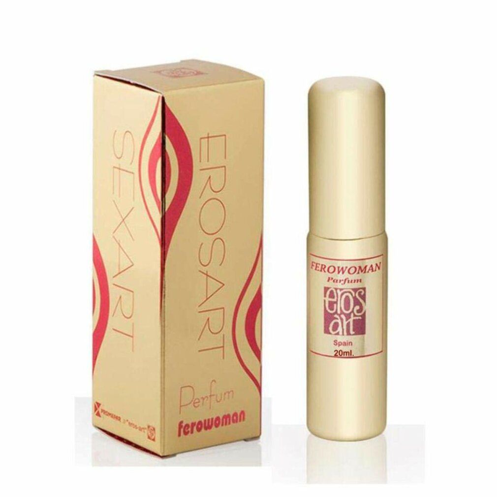 Confezione e flacone dorati. Sulla confezione si legge "SEXART" e "EROSART". Sul flacone "Ferowoman Parfum Eros Art Spain".