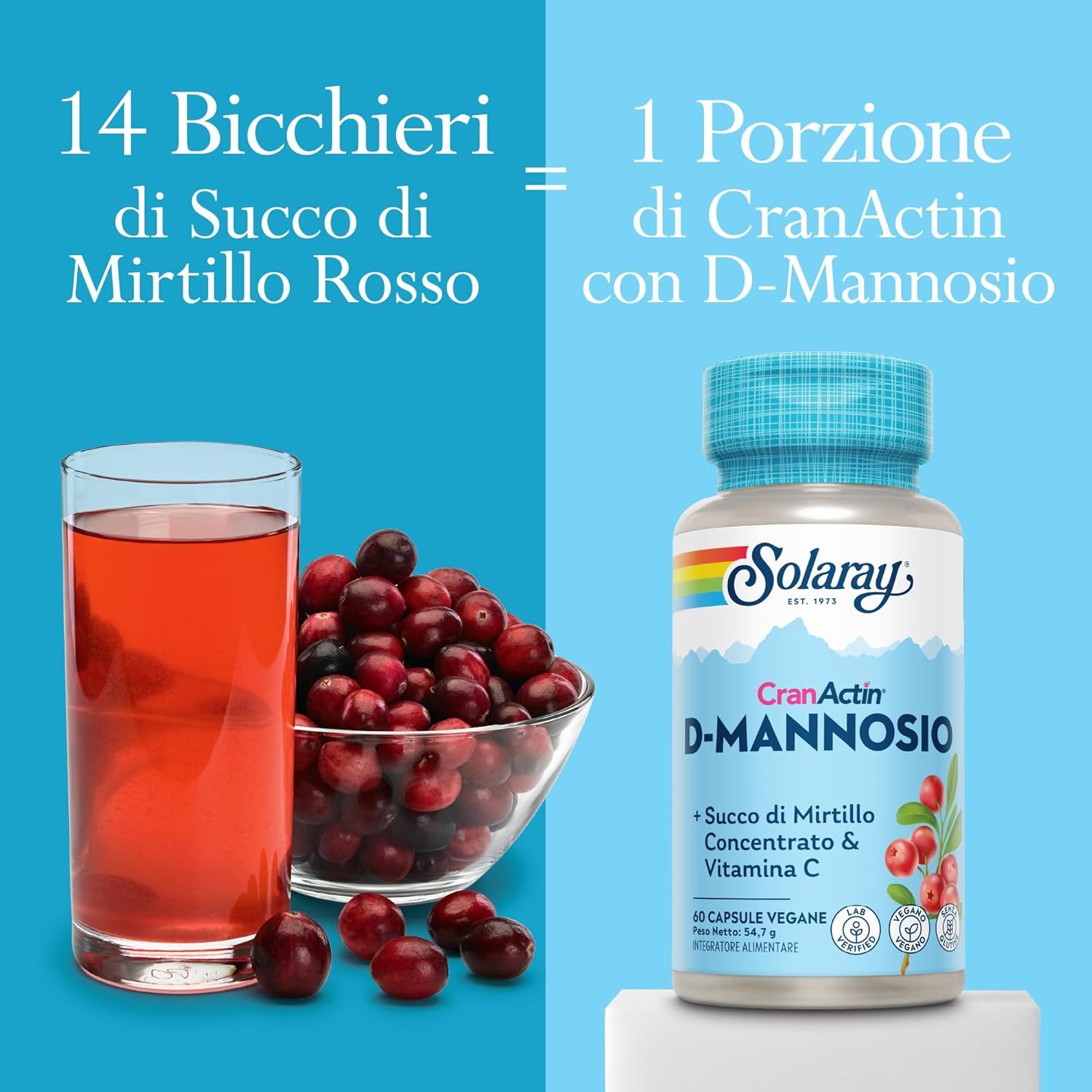 Solaray D-Mannosio con CranActin Capsule