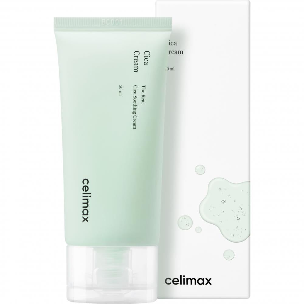 Tubo di Celimax Cica Creme accanto alla sua scatola.