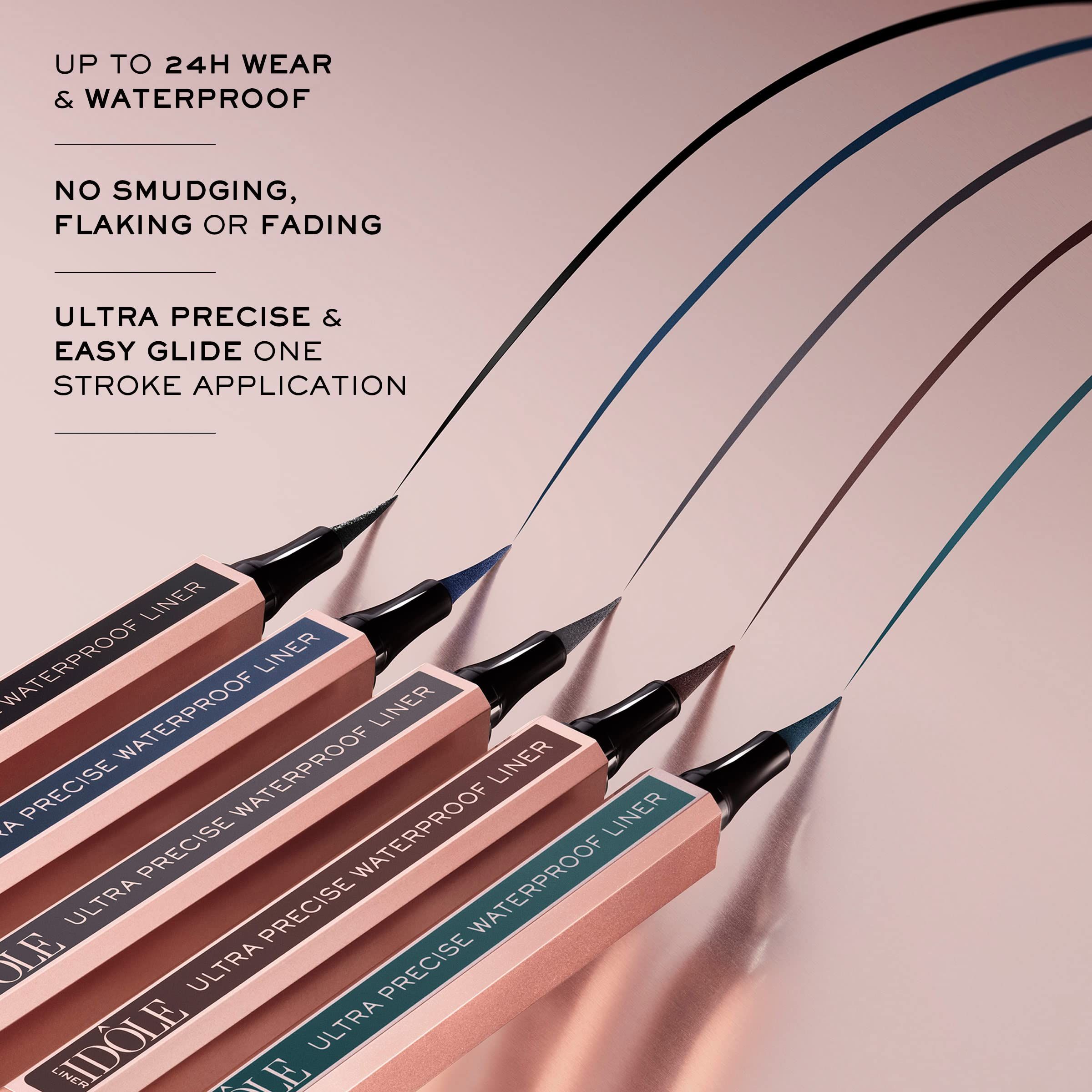 Diversi eyeliner Lancôme Idôle. Testo: Fino a 24 ore di tenuta e waterproof, non sbava, non sbiadisce. Applicazione ultra precisa e facile.