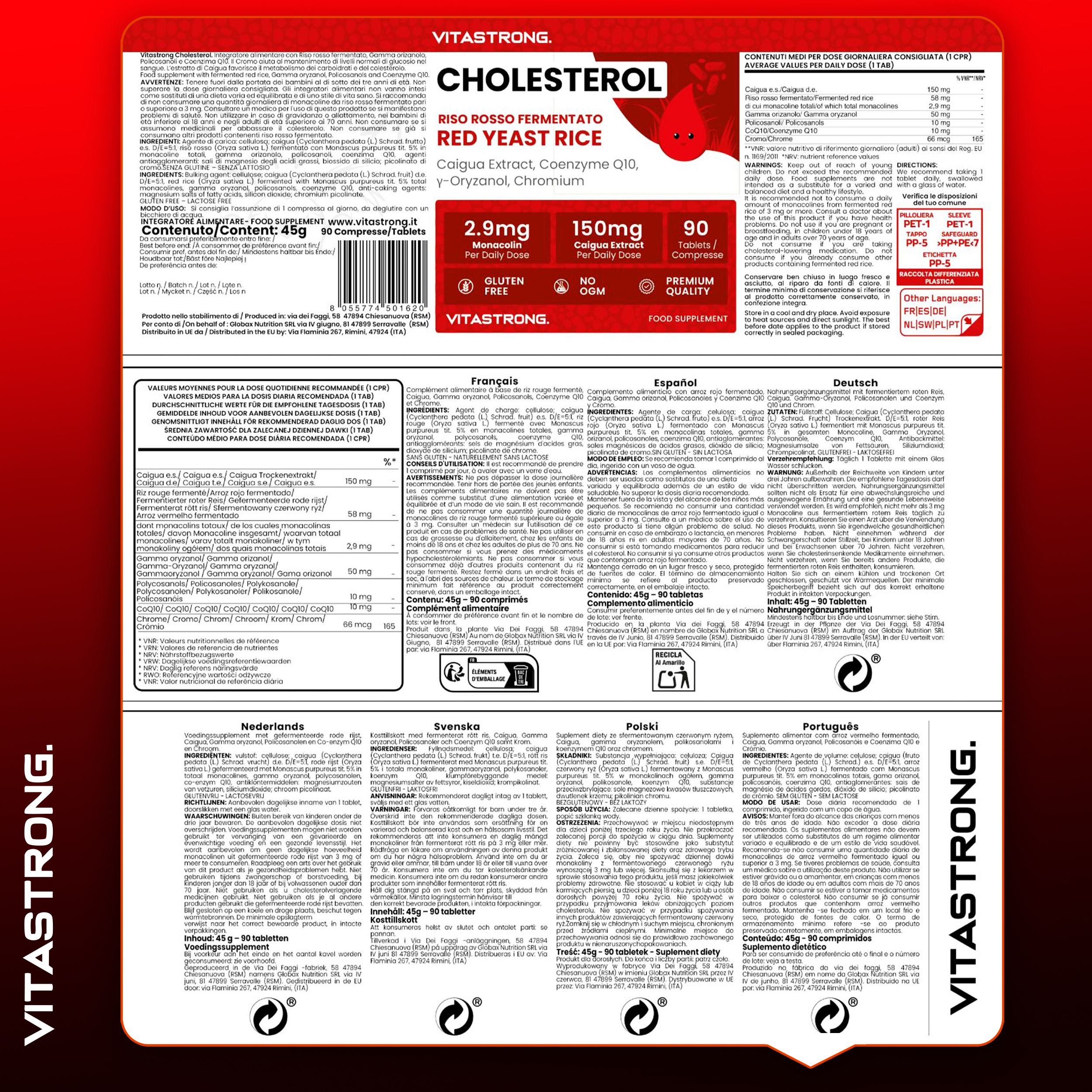 Vitastrong Omega-3 & Complesso Colesterolo – Supporto per cuore e metabolismo