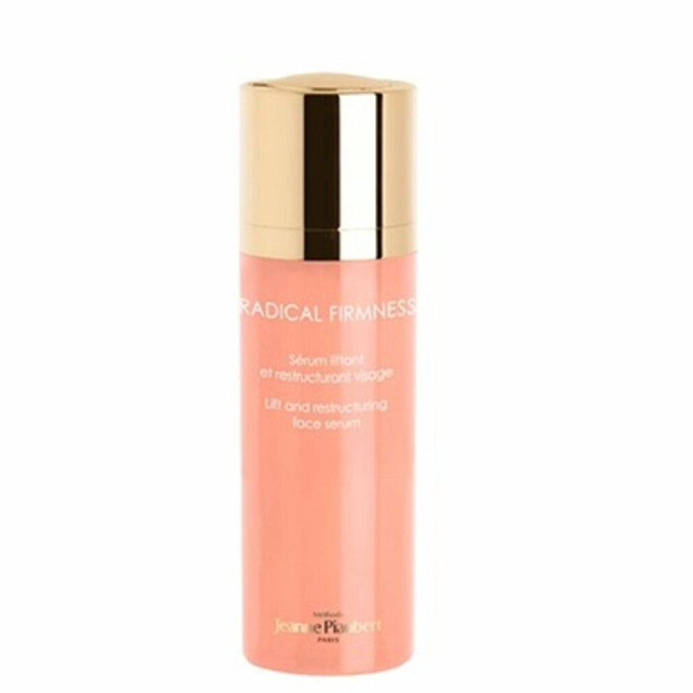 Flacone rosa con tappo dorato. Scritte: RADICAL FIRMNESS, Sérum liftant et restructurant visage, Lift and restructuring face serum.