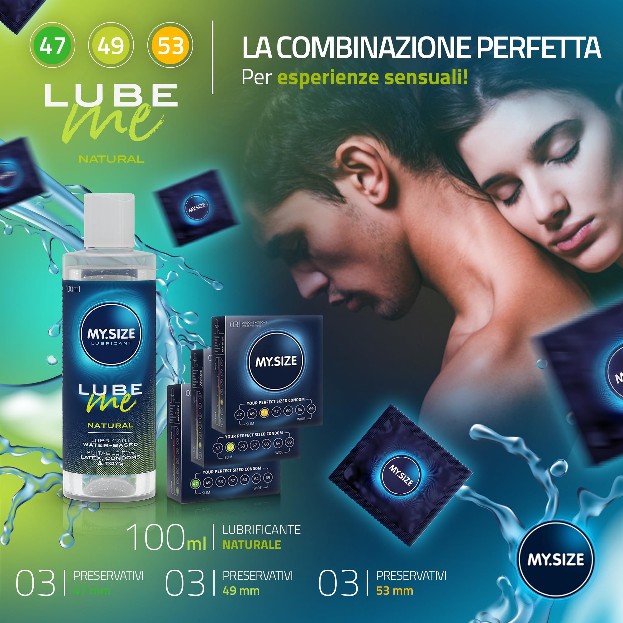 MY.SIZE Preservativo + Gel Lubrificante Set Lube Me Natural