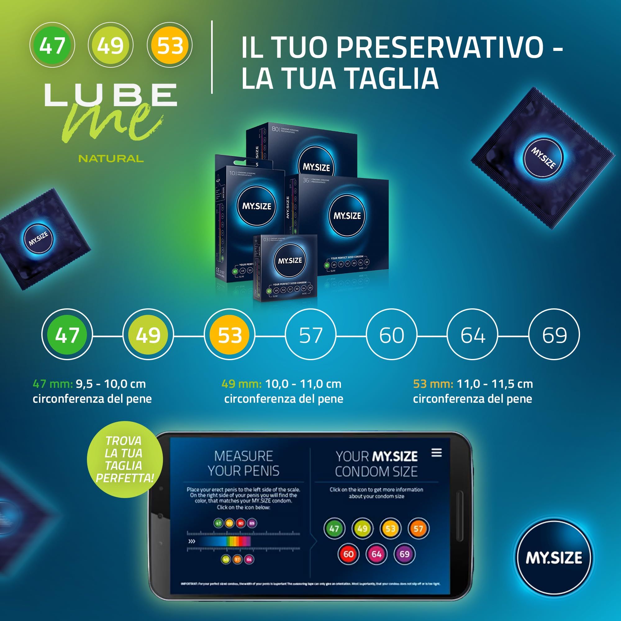 MY.SIZE Preservativo + Gel Lubrificante Set Lube Me Natural