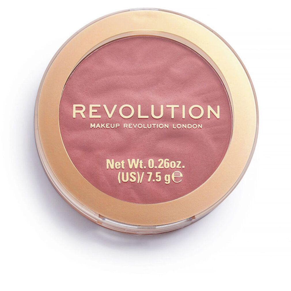 Cipria fard rotonda, color rosa, con bordo dorato. Marca: Revolution.