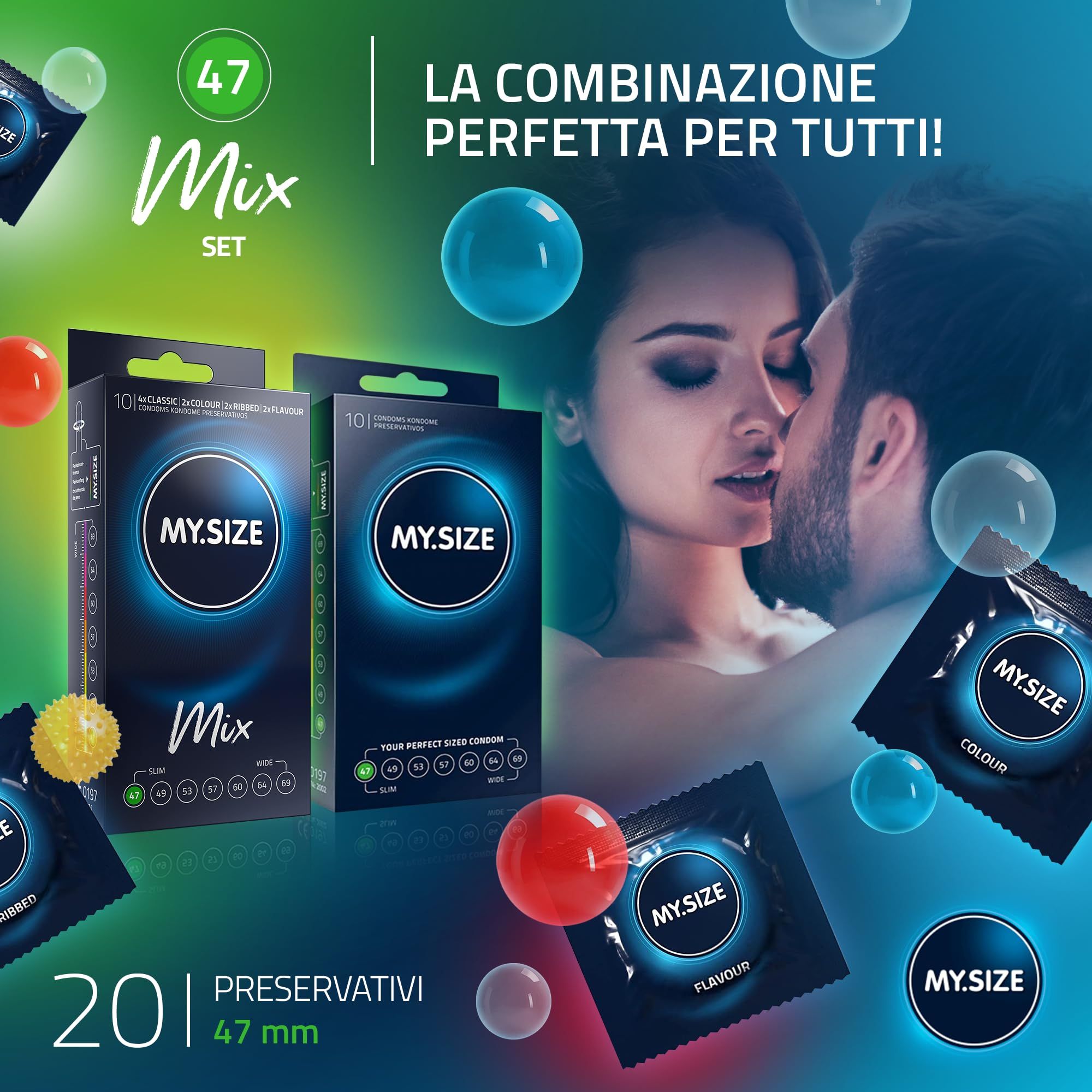 MY.SIZE Mix Set Preservativi Taglia 1 47mm