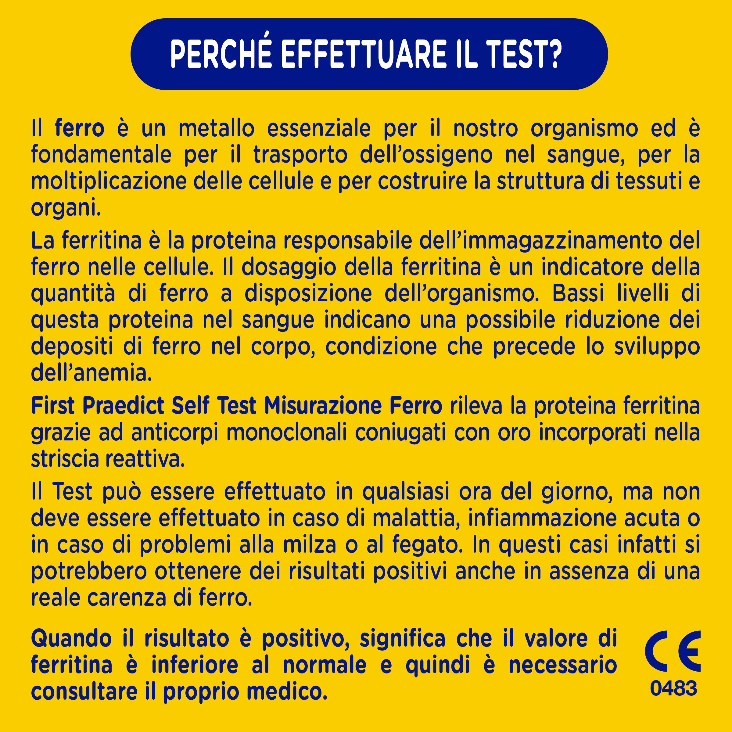First Praedict - Self-test Ferritina: kit rapido per la rilevazione della ferritina nel sangue