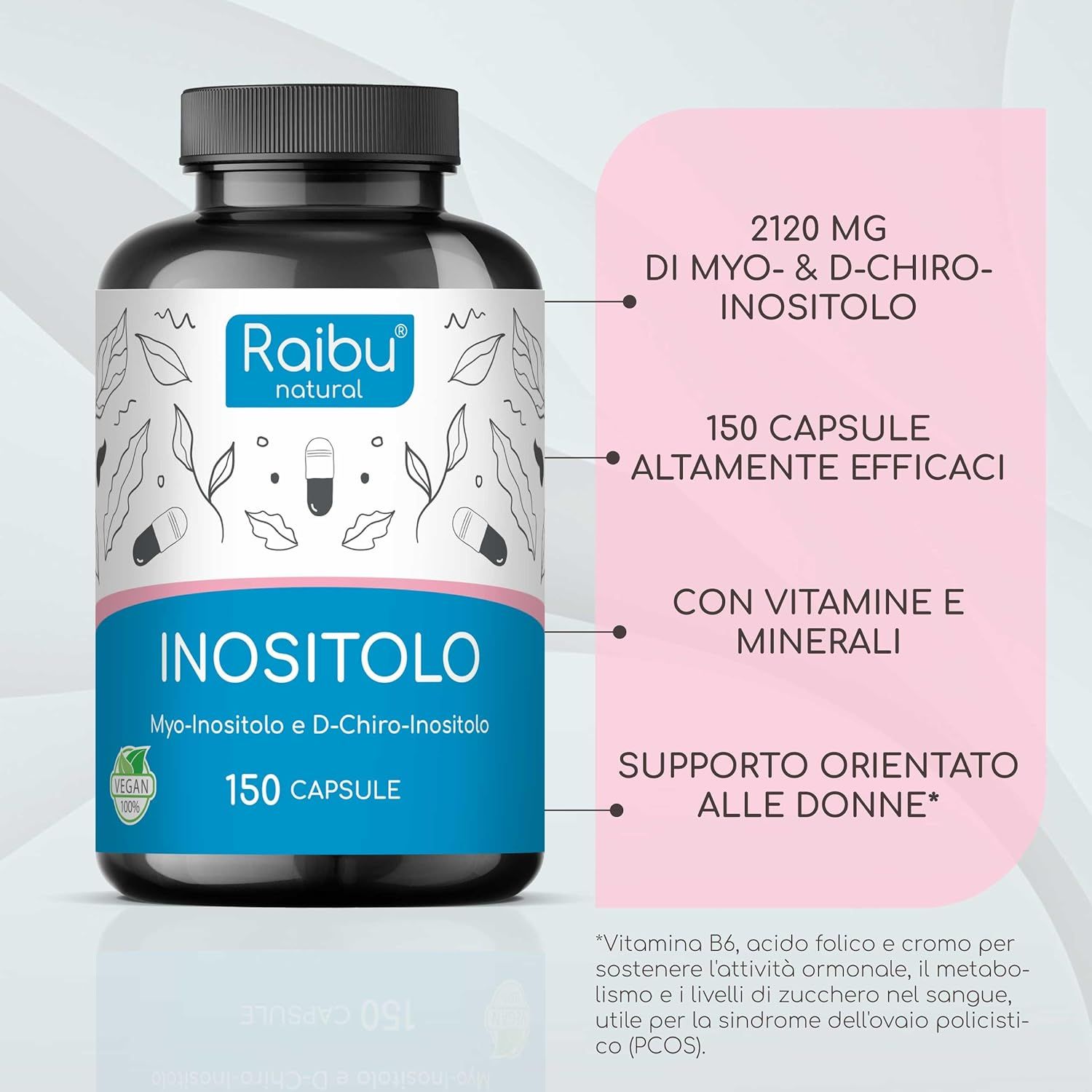 Myo Inositolo & D-Chiro Inositolo Capsule alto dosaggio - RAIBU