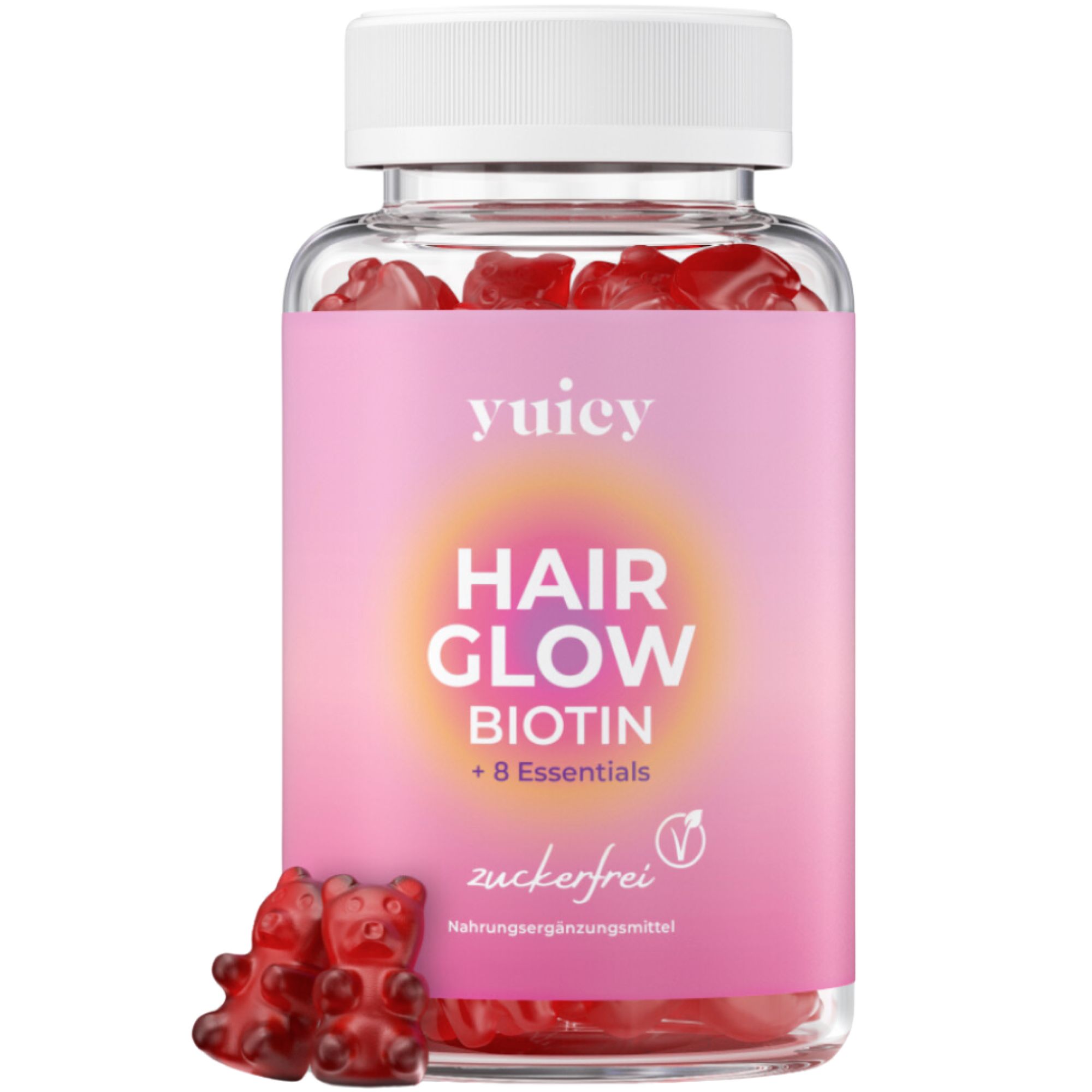 yuicy® Hair Glow - caramelle gommose di biotina per la crescita dei capelli