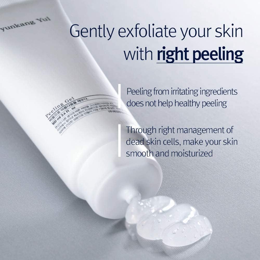Tubo bianco Pyunkang Yul Peeling Gel. Gel che esce.