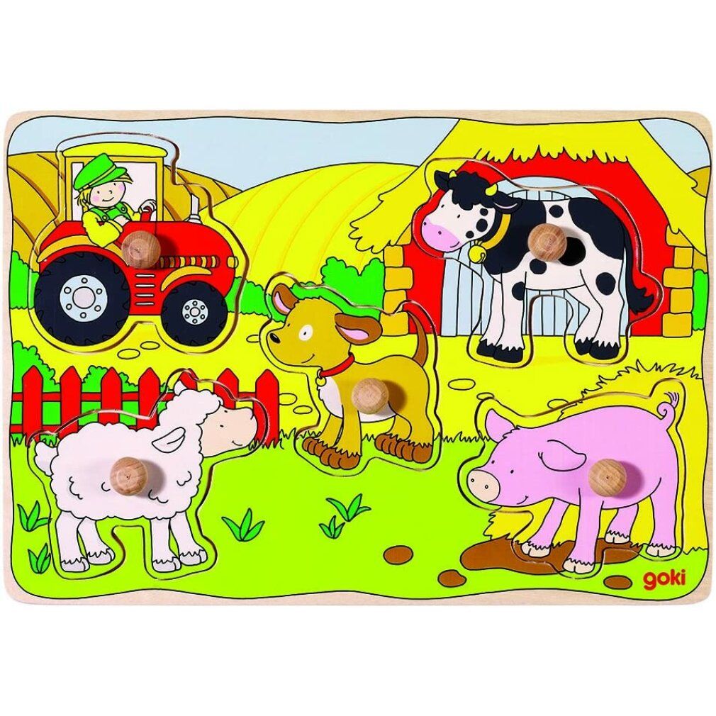 Puzzle in legno goki Nella fattoria