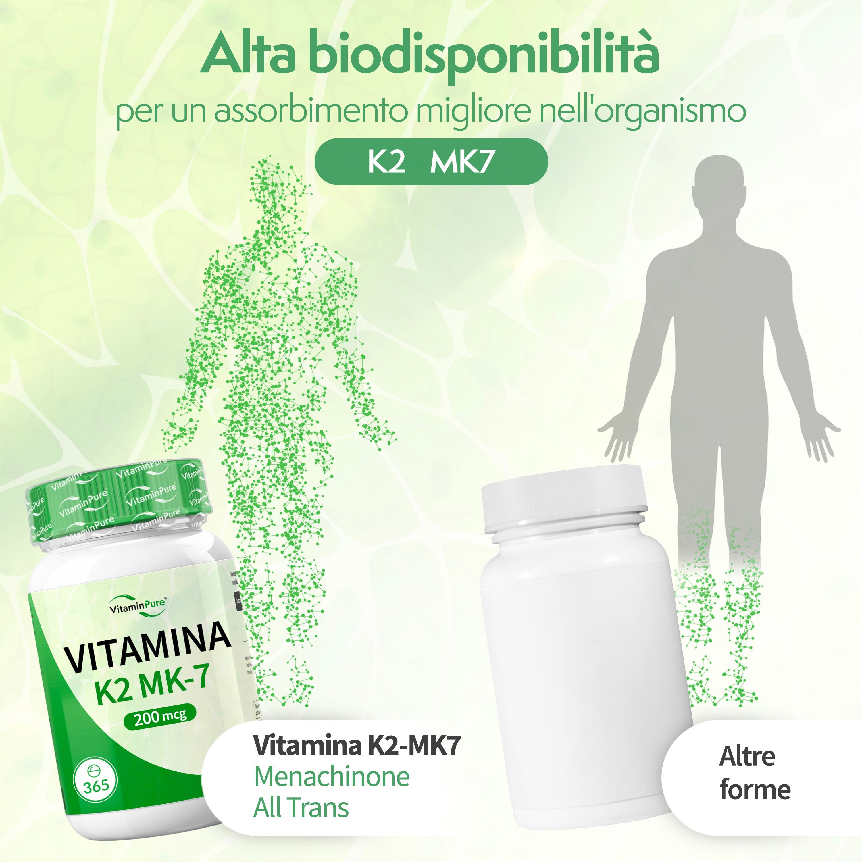 VitaminPure® Vitamina K2 MK-7 Alto Dosaggio