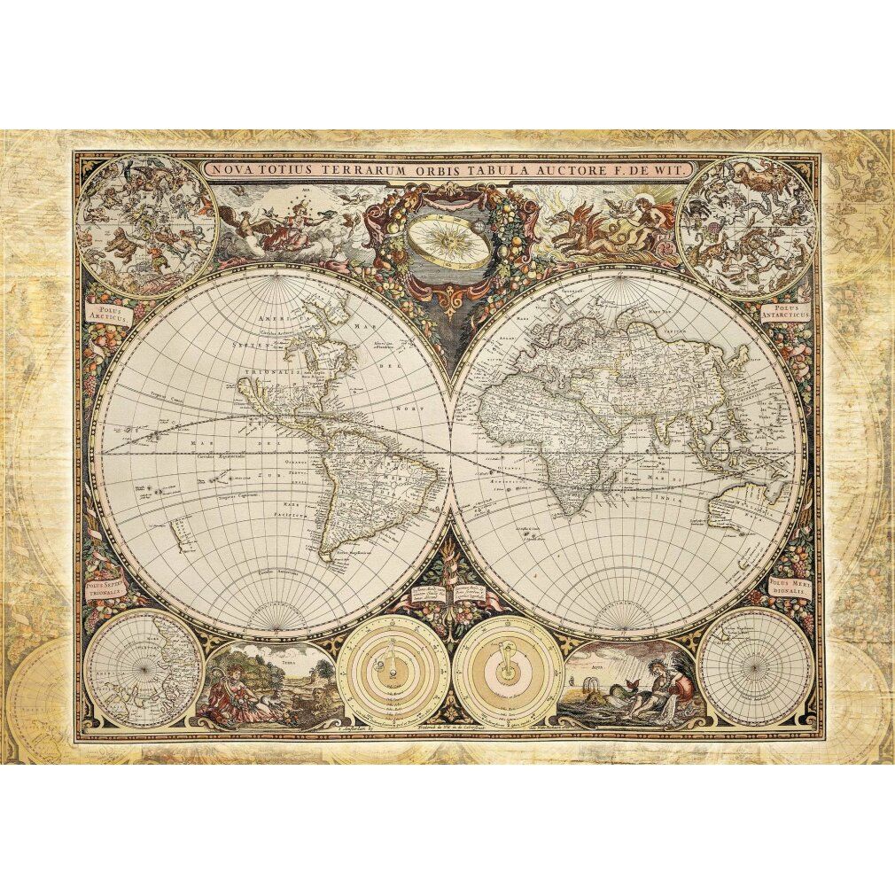 Puzzle con mappa storica del mondo