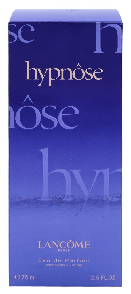 Confezione blu Lancôme Hypnôse. Scritta Hypnôse. In basso: Eau de Parfum, Vaporisateur Spray.