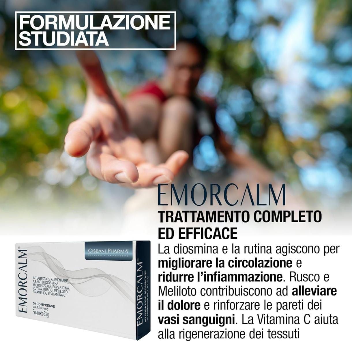 Cisbani Pharma Emorcalm compresse - ideale per circolazione e vene varicose