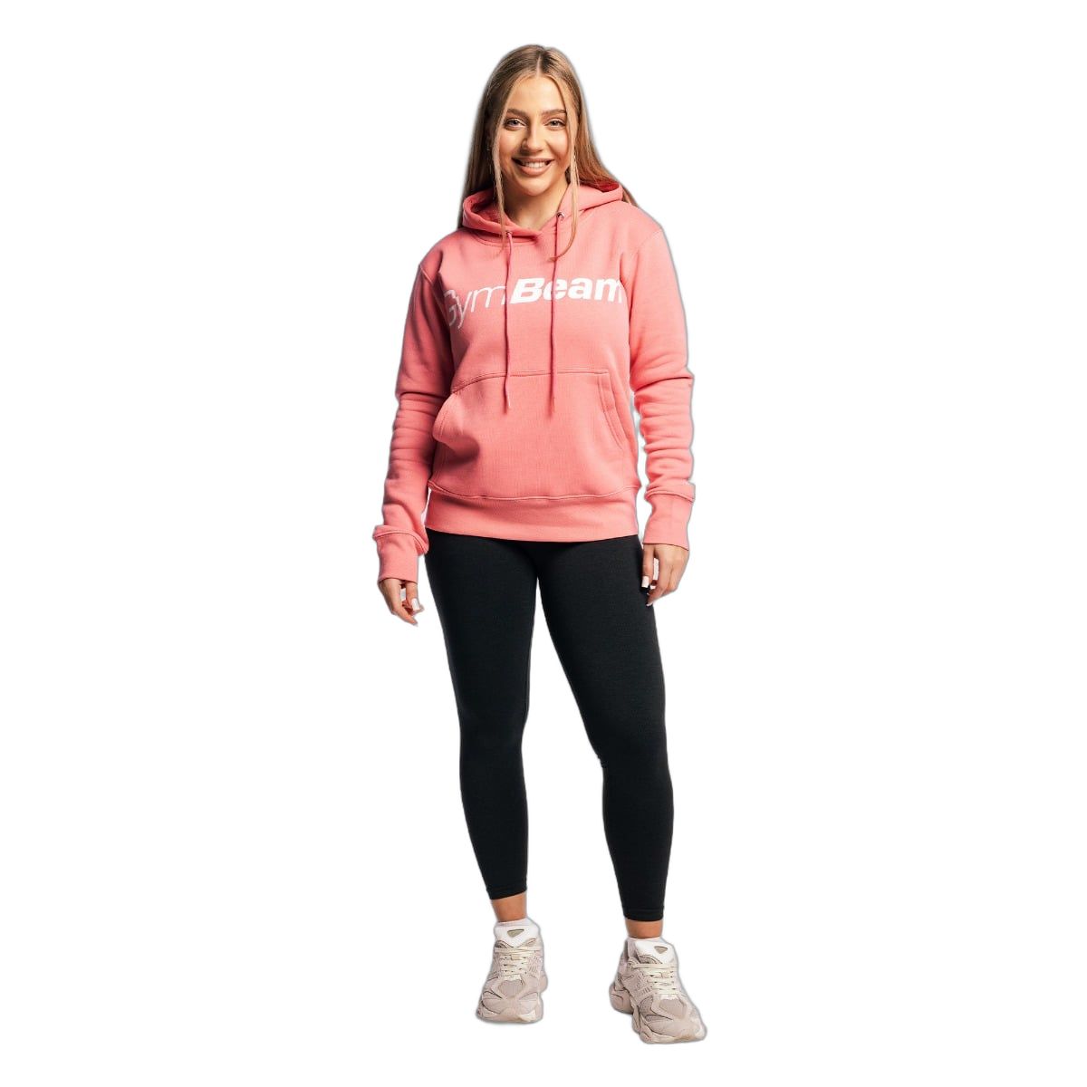 GymBeam Felpa da donna regular Athlete Rose a maniche lunghe con tasche