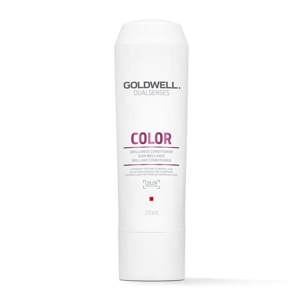Tubo bianco Goldwell Dualsenses Color Conditioner. Testo: COLOR, Brilliance Conditioner. 200ml.