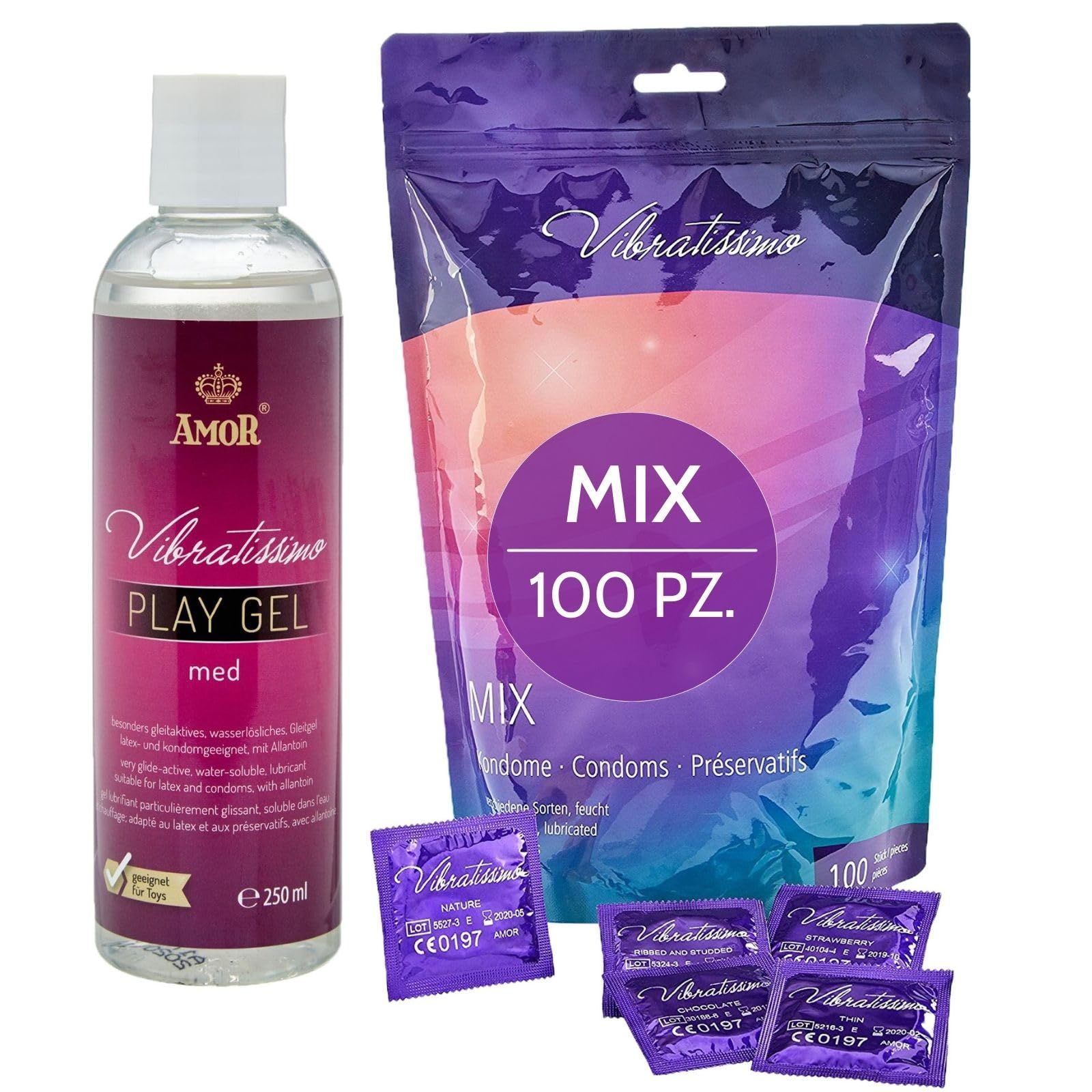 Vibratissimo Preservativi Mix + Play Gel Set