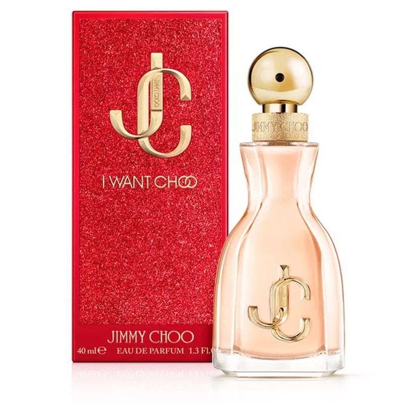 Flacone Jimmy Choo Eau de Parfum con logo JC.