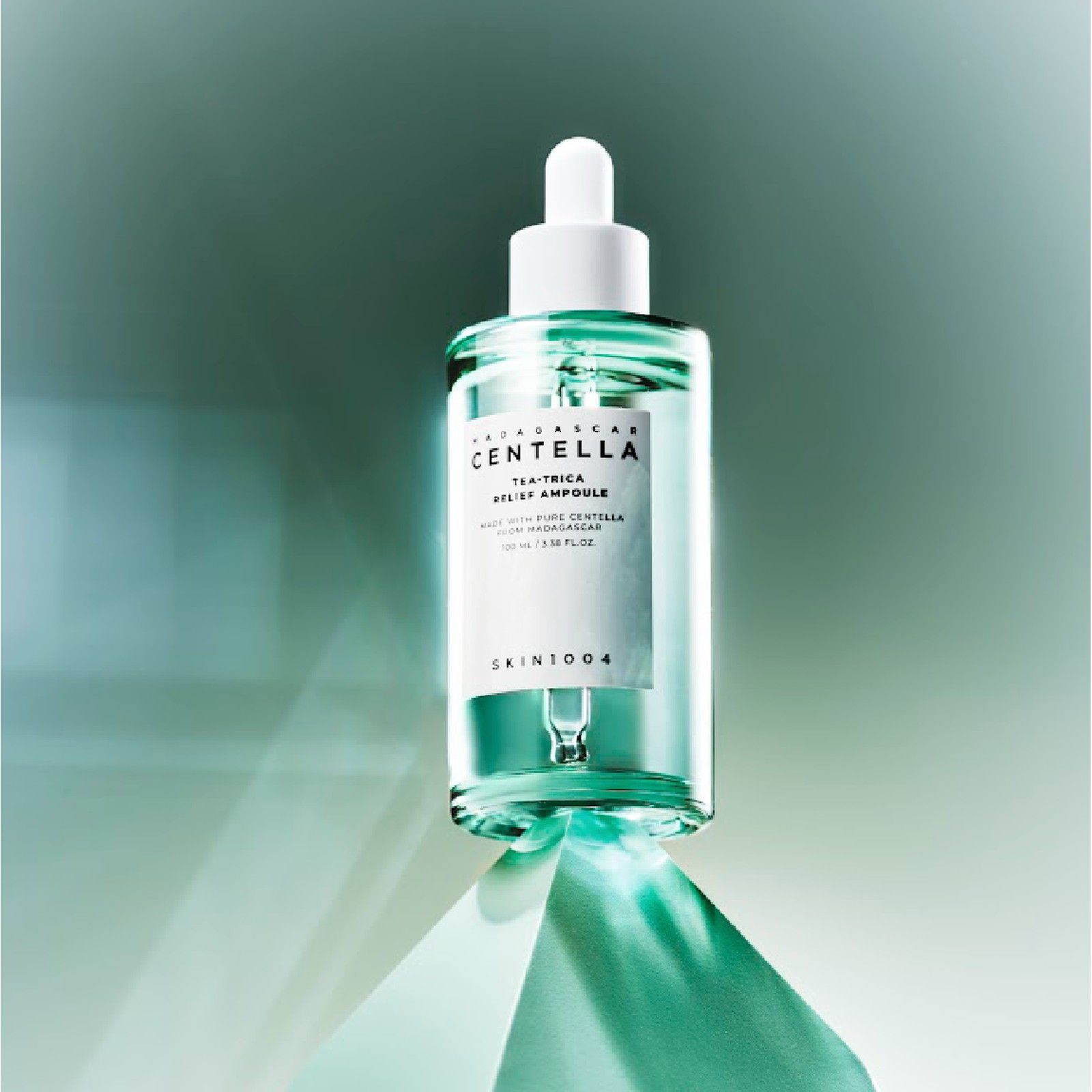 Flacone in vetro verde con contagocce, 100 ml, fluttuante.